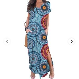 GRECERELLE Loose Fit   Short Sleeve Maxi Dress Size XS